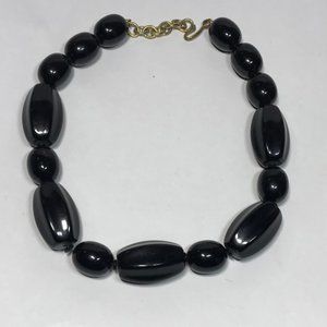 Chunky Black Bead Necklace